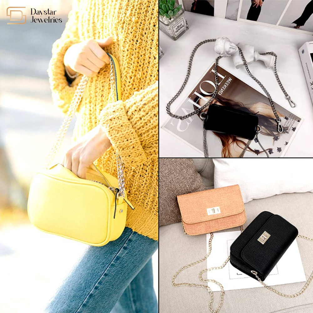 Metal Crossbody Chain Strap With Hook , Detachable Bag Replacement Strap