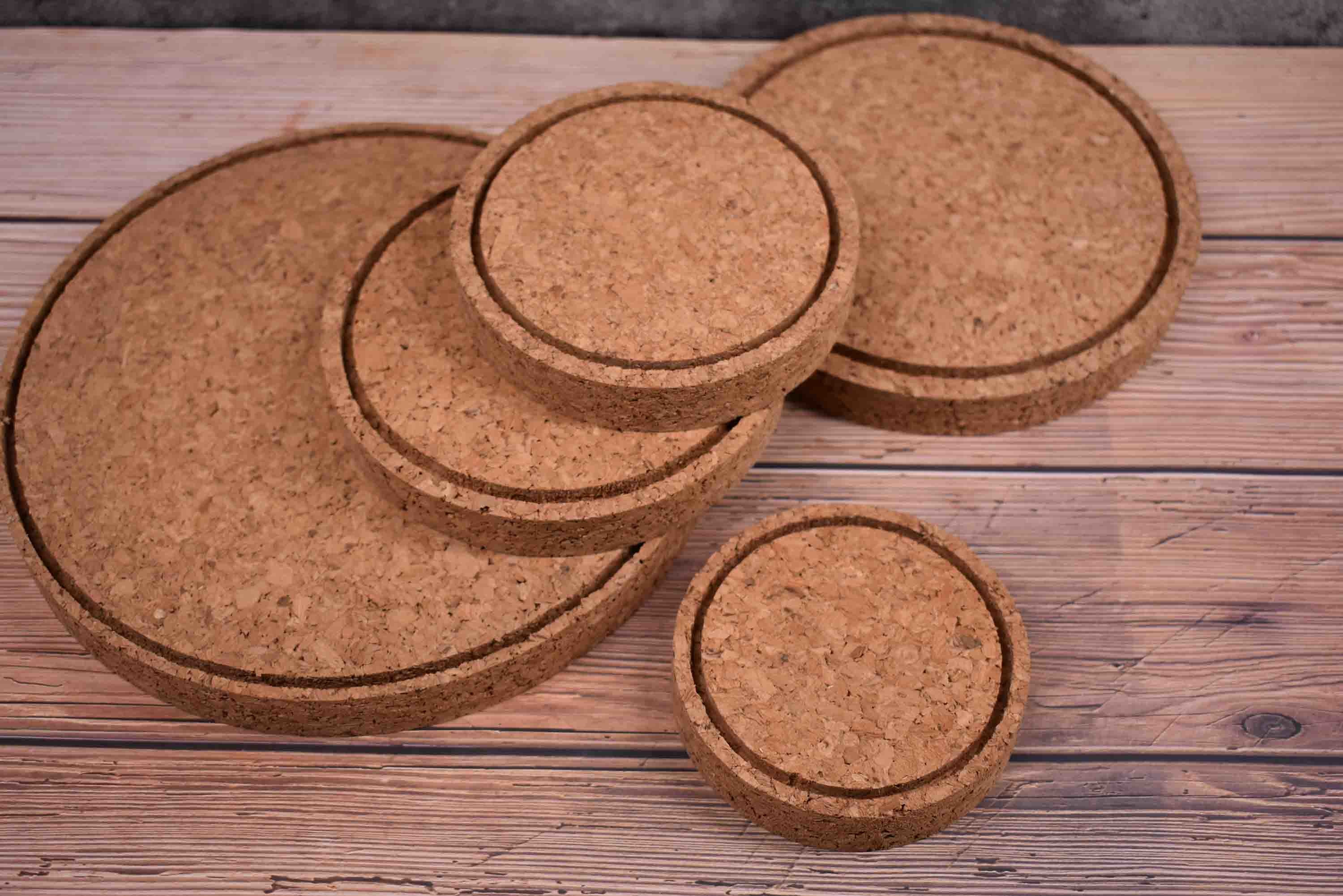2.5x2.2x0.8 Flower Vase Natural Cork Coasters Base Glass Dome Fadeless Moistureproof