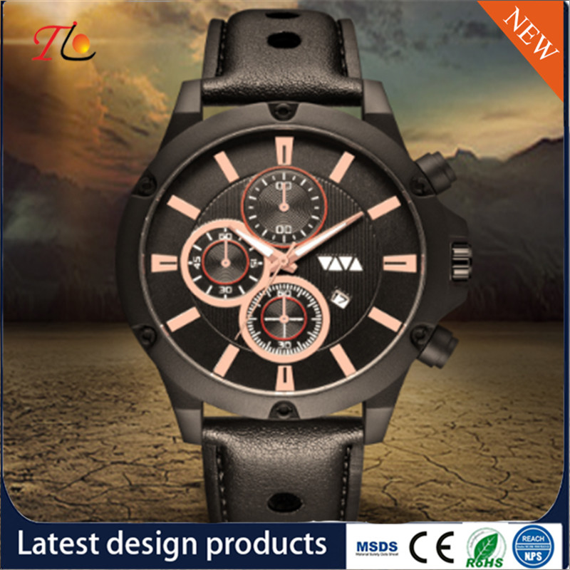 Wholesale PU Strap/Band Men's Watch Movement Watch Fashion Watch Alloy Case
