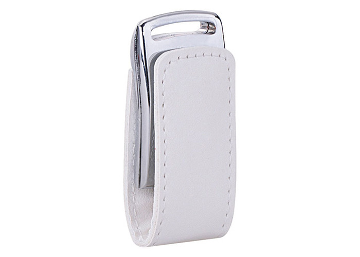 Show Life Brand 16G 2.0 red color leather USB with embossed logo for copying data on computer