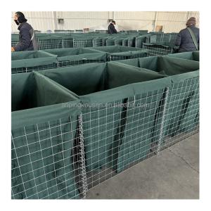 Quality Defensive Barrier Welded Steel Sandbags Bastion Flood Wall at with Grey Geotextile wholesale