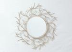 Modern Bedroom Rose Gold Floral Metal Wall Art Mirror