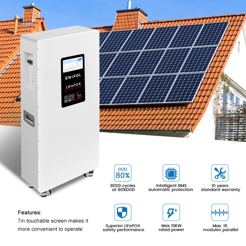 Touchscreen 48V Moveable Solar Battery Lithium 15KWH 300AH Home Energy Storage Battery 51.2V