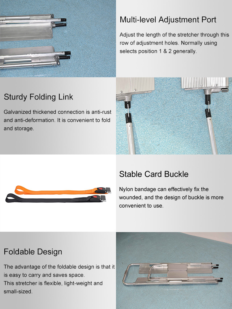 Shovel 210cm 17in Emergency Folding Aluminium Scoop Stretcher For First Aid