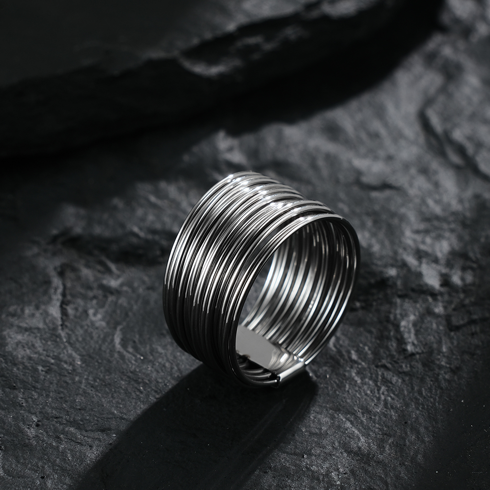 Simple Glossy Spherical Stainless Steel Ring Gold Plated Stainless Steel Fashion Rings