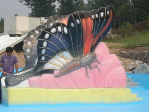 Quality Indoor Water Playground Equipment Kids Water Pool Slides Butterfly Fiberglass wholesale