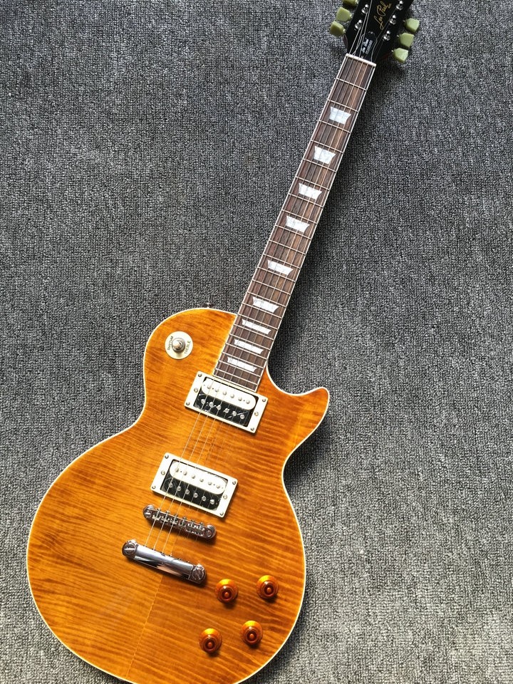 LP 1959 R9 Electric guitar Tiger Flame with Chrome hardware luxury finished way with Chrome hardware LP standard Electri