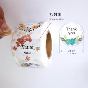 Quality Vinyl Round Flower Personalised Thank You Stickers wholesale