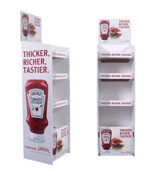 Ultralight Cardboard Floor Display Stands Antiwear Display Racks For food floor