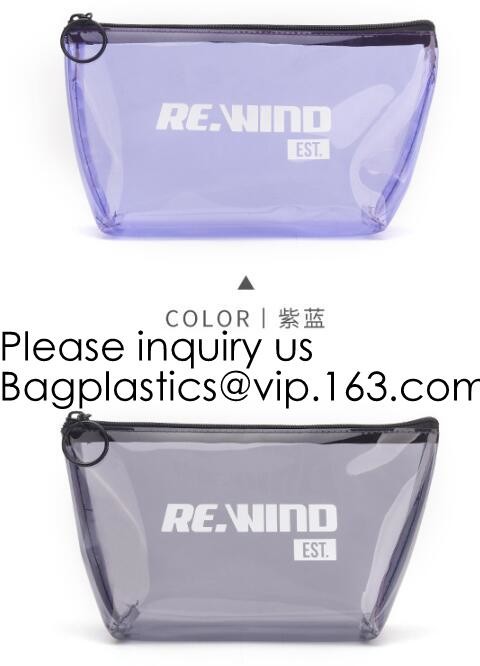 Custom Printing Recycled Soft Pvc Zipper Cosmetic Pouch,Transparent Customer Design PVC Cosmetic Pouch, bagease, bagplas