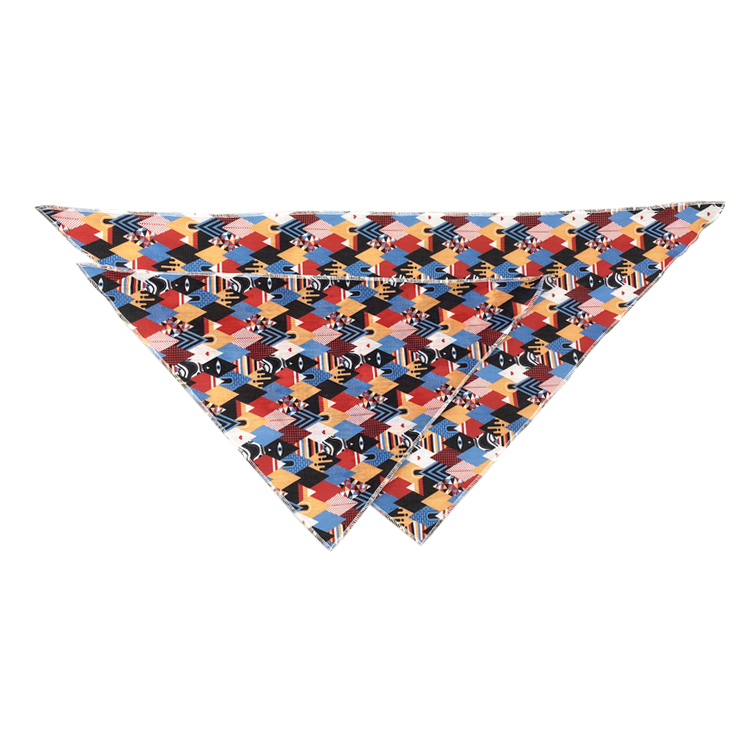 Custom Printed S M Size Plaid Dog Bandanas Wearable For All Seasons