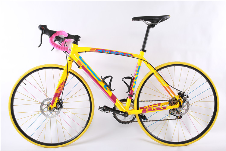 Yellow colorful 6061 aluminium alloy 700C size racing bike/bicycle/bicicle made in China
