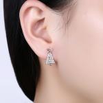 Wholesale Fashion Jewelry Star Zircon Earring Gold Plated Christmas Tree