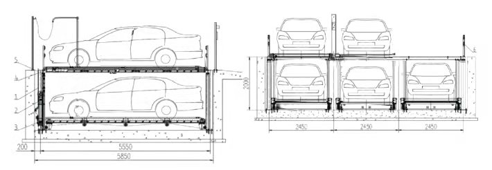 Sensor Intelligent Car Parking System Solutions Hydraulic 2 Floor