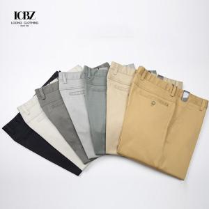 Quality Men's Regular Fit Low Smart Side Pocket Dress Pant Suits with Straight Leg in Khaki wholesale