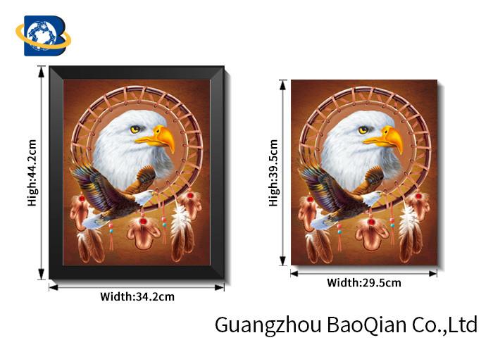 Plastic PET 3d Printing Lenticular Pictures With Wood Frame For Home Decoration