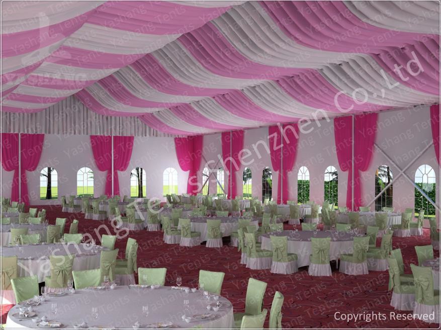 15X20m White Party Tent Gazebo Canopy with Fabric Sidewalls, 200 Seater Outdoor Party Canopy Tent