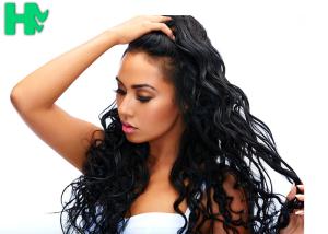 Quality Natural Black Long Synthetic Clip In Hair Extensions , Heat Resistant Synthetic Hair Extension wholesale