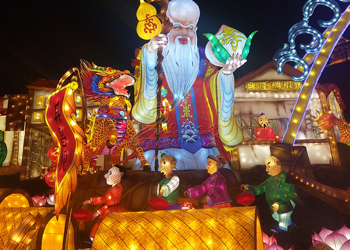 Real Proportion XianTao Elderly Handmade Lantern Display Birthday Festival