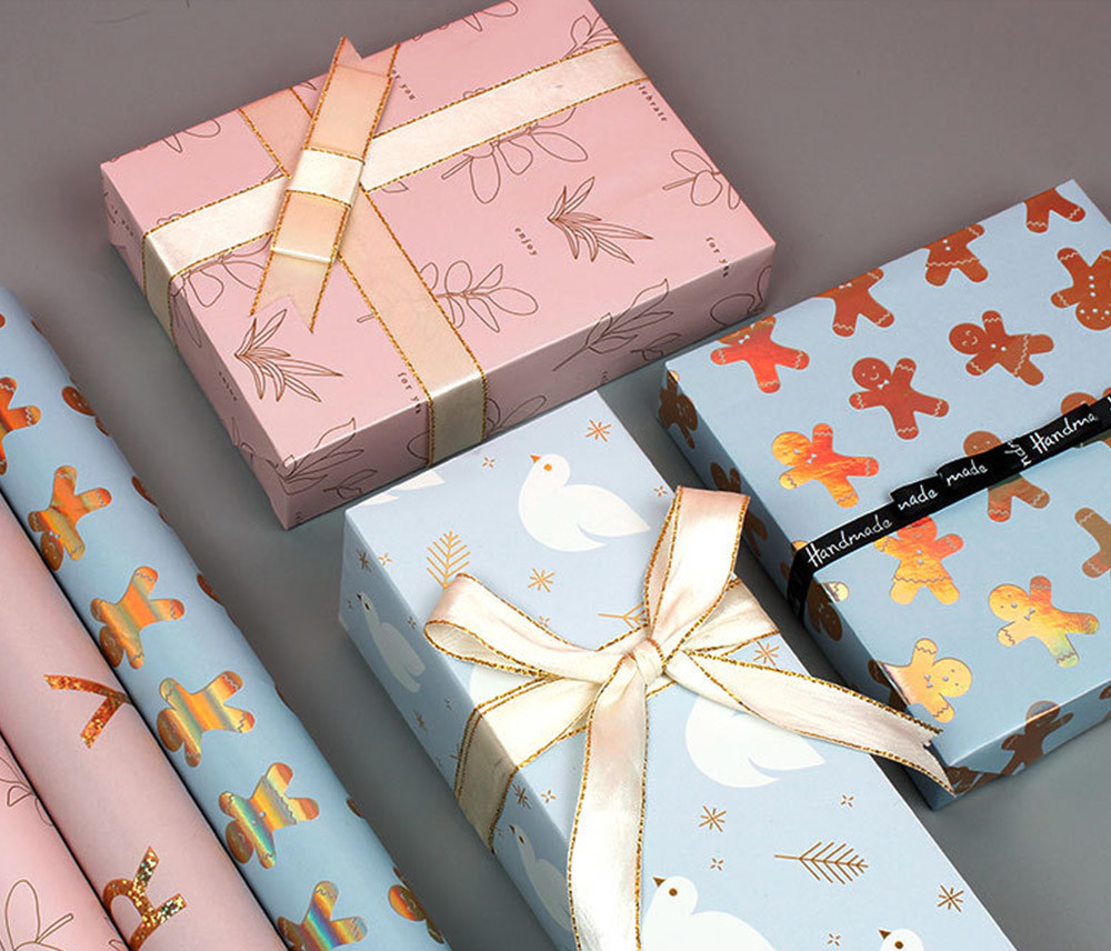 Eco Birthday Width 700mm Printed Gift Wrapping Paper Roll Waterproof