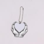 Sublimation blank hand heart shape ornament car pendant