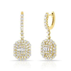 Quality White CZ Earrings 925 Sterling Silver Classic Style For Engagement And Wedding wholesale