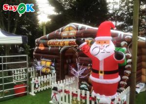 Quality Kid Christmas Santa Claus tarpualin Inflatable Bounce House wholesale
