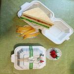 800ml Disposable Cornstarch CPLA Food Container Set With Bamboo Pick Customized