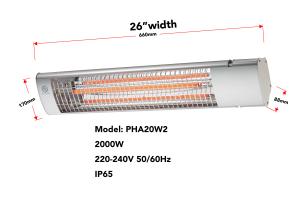 Quality IP65 2000W Electric Patio Heater Infrared Radiant Heat Carbon fiber heating element Wall-Mounted/free standing outdoor wholesale