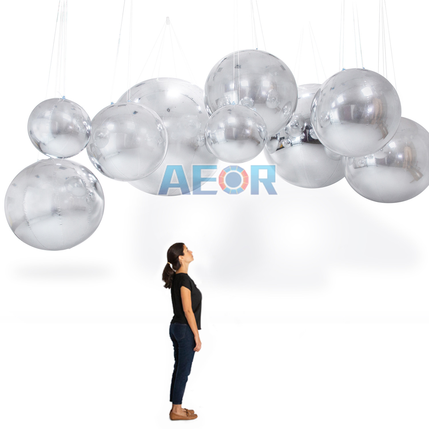 100CM Colorful PVC Inflatable Mirror Ball For Party Decoration And Event