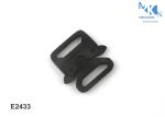 Black Color Logo Embossed Metal Side Release Buckle For Pants , Jeans