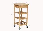 Hot Sale High Quality Decor 4-Tier Bamboo Home Furniture Kitchen Trolley