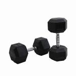10kg Rubber Coated Hex Dumbbells