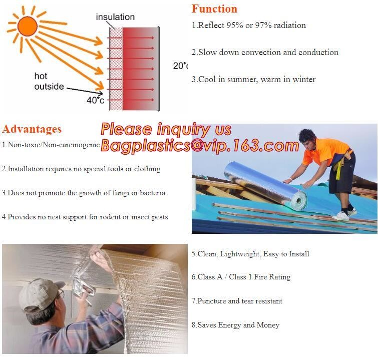 Double side Aluminium foil backed fiberglass fabric attic radiant barrier cloth,aluminium foil woven cloth, bulding mate