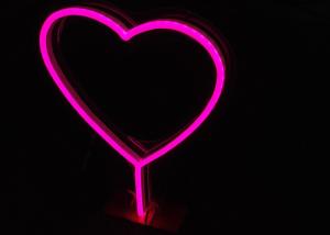 Quality Pink Heart Hazard Free 12VDC EU Plug USB Neon Signs For Gift wholesale