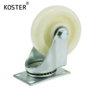 Quality 100kg Load White Nylon Industry Duty Castor Wheel 3inch 4inch 5inch Ball Bearing wholesale
