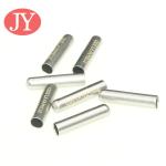jiayang matte silver color 4.0mm cord laser logo metal tipping for pant lace