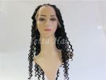 Natural Color Full Lace Remy Hair Wigs , Deep Wave Curly Hair Extensions