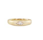 Jewelry Type Rings Vintage 18K Gold Plated Emerald Baguette Dome Gemstone Rings