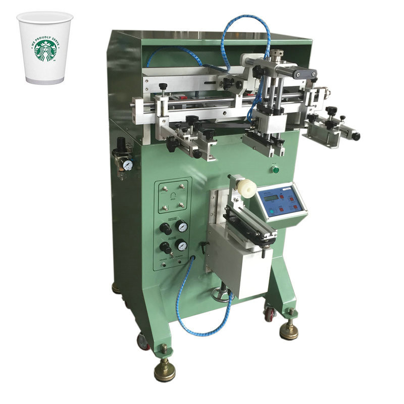Single Color 1200P/H Paper Cup Screen Printing Machine Max frame size 300x500mm