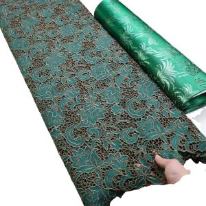 Quality African Guipure Lace Embroidered Fabric African Cord Lace Embroidery Cotton Soft wholesale