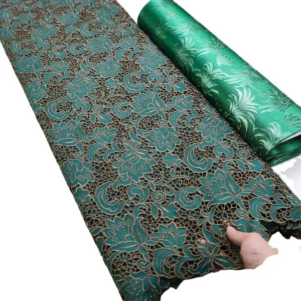 African Cord Lace Embroidery Cotton Soft Fabric Featuring African Guipure Lace