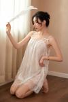 Lace Temptation Mesh Nightdress Loose Sleeveless Sling Sexy Womans Pajamas