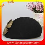 T5631185 Sun Accessory customized winner fashion 100% wool felt beret, women