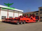 Mn Steel 60000kgs Modular Semi Trailer Red 60 Ton Low Bed Trailer