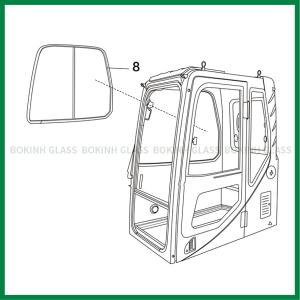 Quality Kobelco CATERPILLAR Excavator Replacement Glass Right Side Position NO.8 Windshield wholesale
