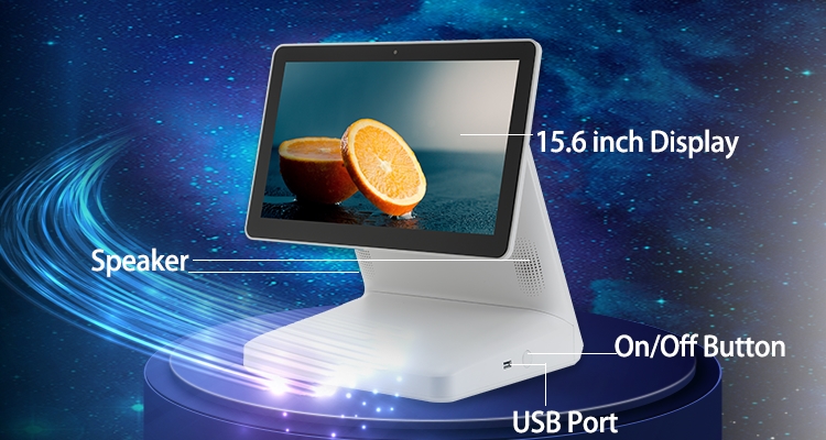 15-Inch Touch Screen POS System with 11.6-Inch 2nd Display and External Thermal Printer