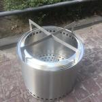 Camping 14 Inches Ound Fire Pit BBQ 304 Stainless Steel Smokeless Stove