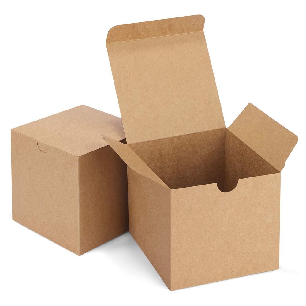 Custom Recycled Folding Kraft Paper Gift Craft Chocolate Square Packaging Boxes Made