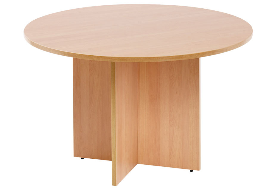Dia 800 - 1200mm Custom Made Conference Tables With Crossed Wooden Leg